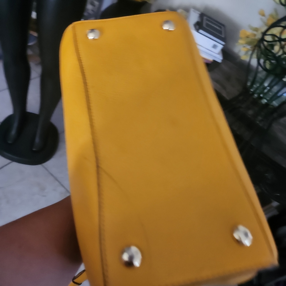 Michael Kors Yellow Leather Hudson Satchel - Picture 8 of 9